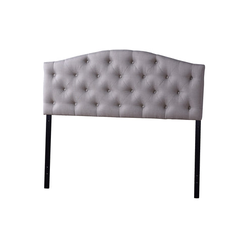 Image of Baxton Studio Myra Modern and Contemporary Full Size Grey Fabric Upholstered Button-tufted Scalloped Headboard-Baxton-BBT6505-Grey-Full HB