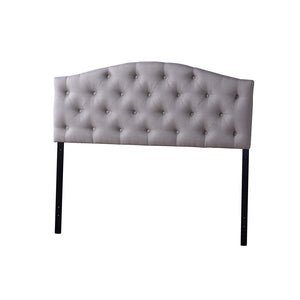 Baxton Studio Myra Modern and Contemporary Full Size Grey Fabric Upholstered Button-tufted Scalloped Headboard-Baxton-BBT6505-Grey-Full HB