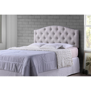 Baxton Studio Myra Modern and Contemporary Full Size Grey Fabric Upholstered Button-tufted Scalloped Headboard-Baxton-BBT6505-Grey-Full HB